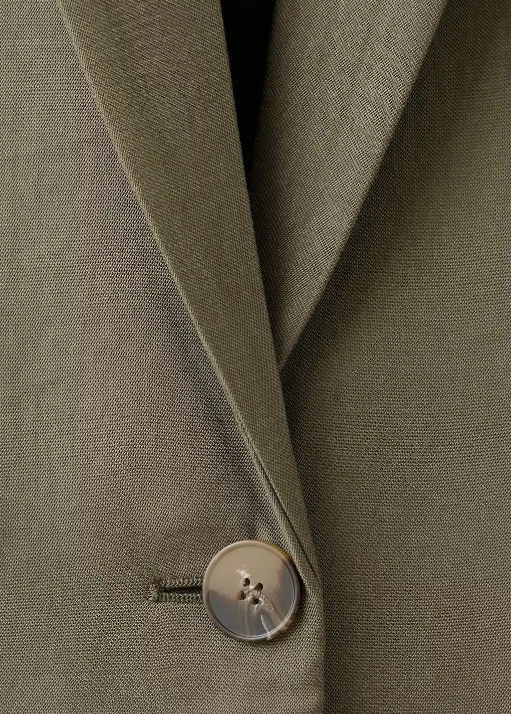 Green Straight Suit Jacket With Lapel Pockets, Green, medium