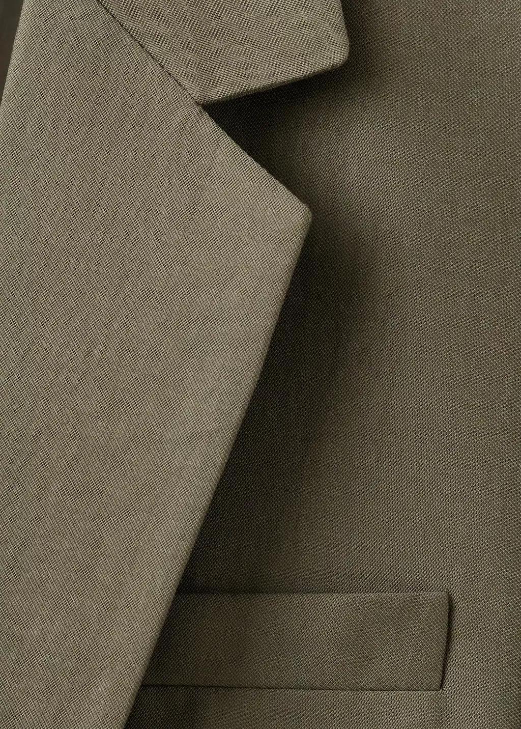 Green Straight Suit Jacket With Lapel Pockets, Green, large image number 5