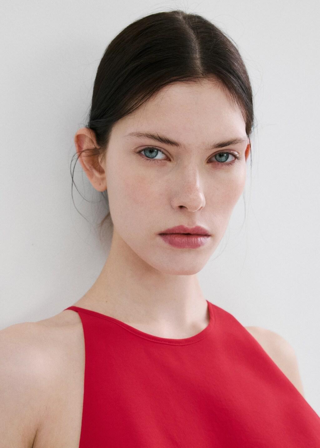 Red Open Back Halter Jumpsuit, Red, large image number 4