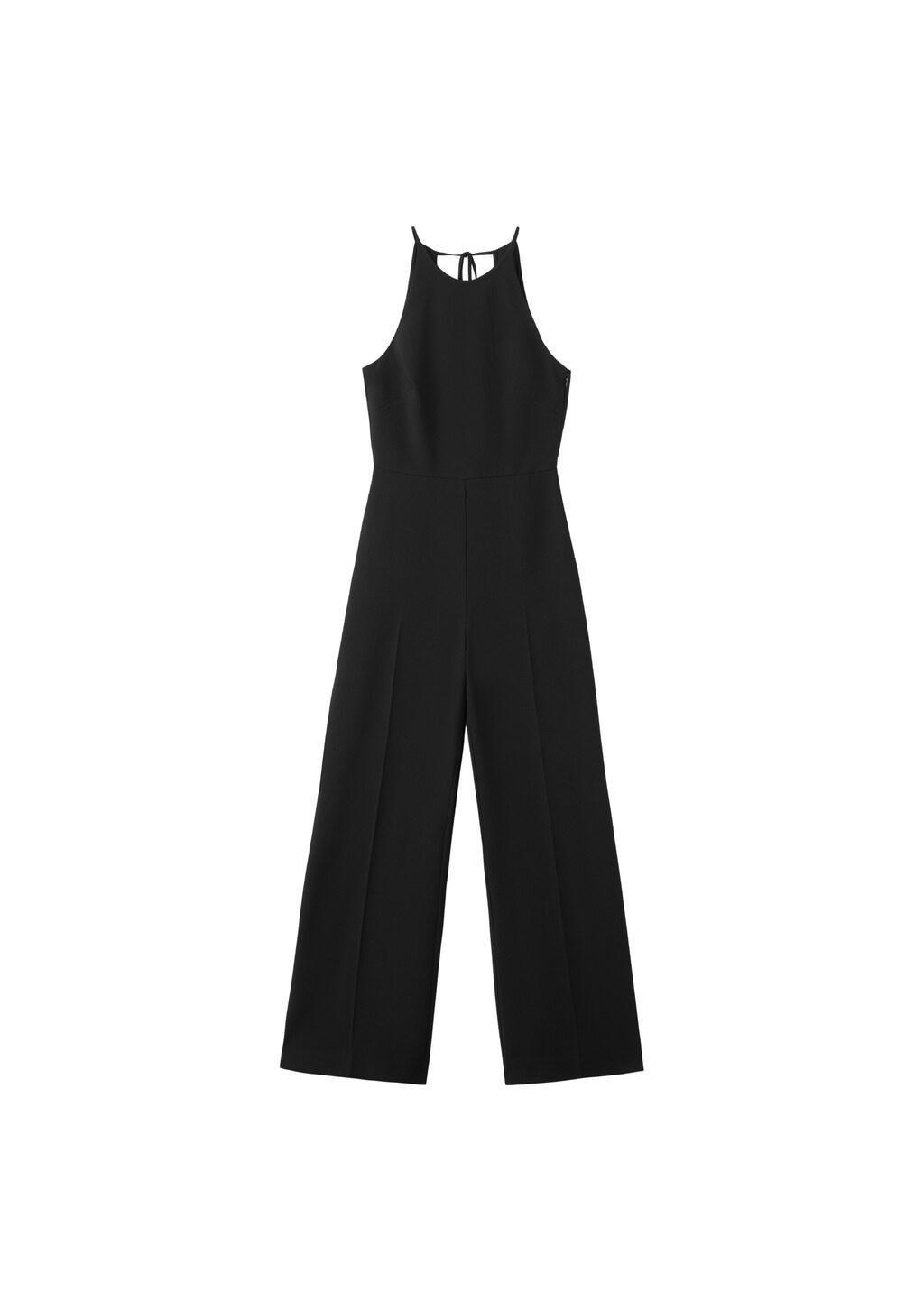 BLACK Open back halter jumpsuit, Black, large image number 6