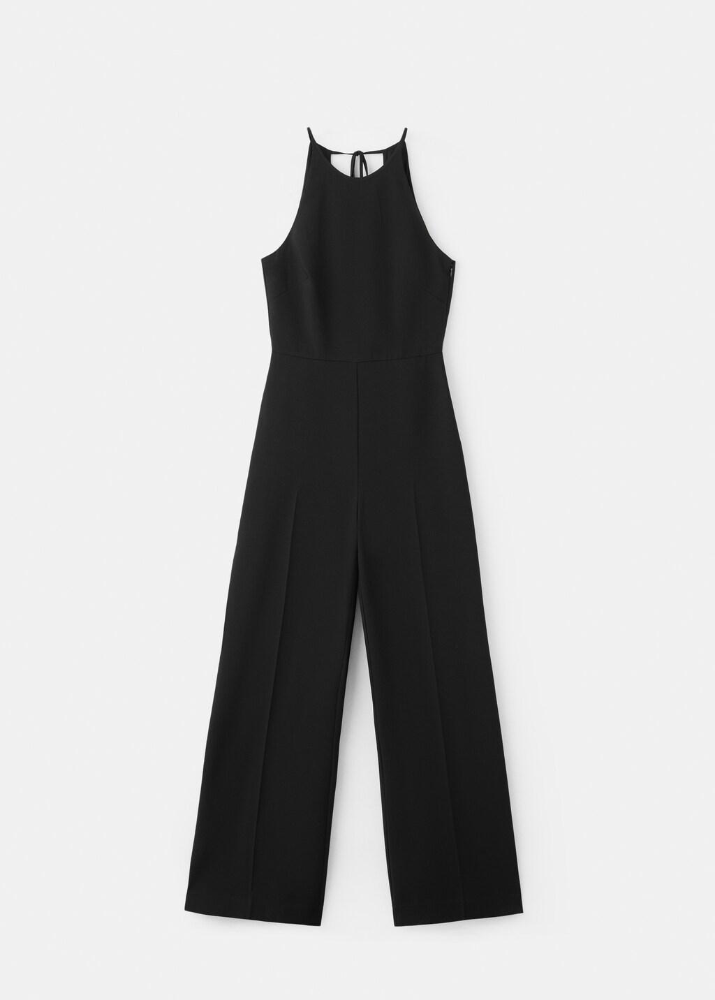 BLACK Open back halter jumpsuit, Black, large image number 7