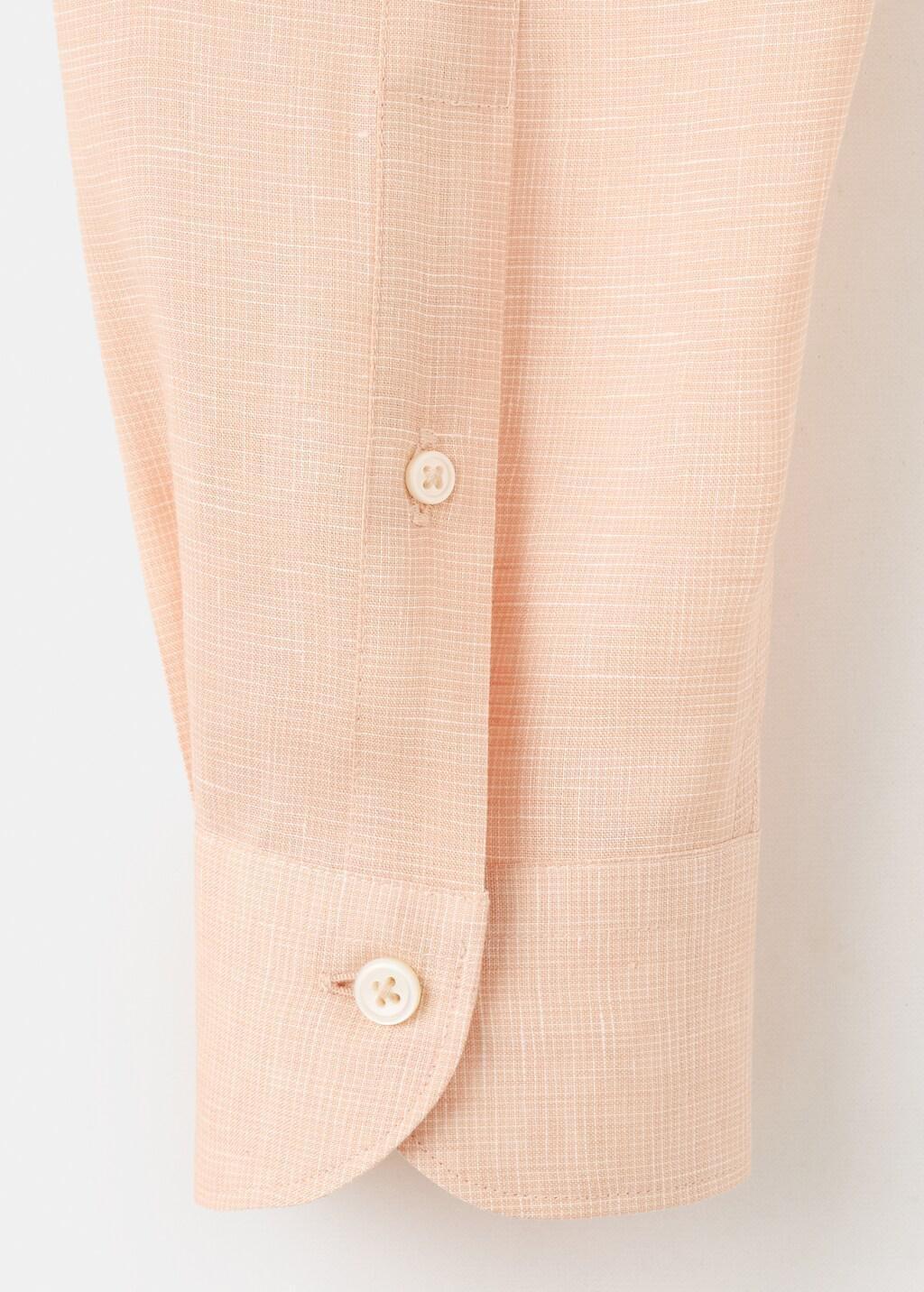 Orange Linen Slim-Fit Shirt, Light-Pastel Orange, large image number 5