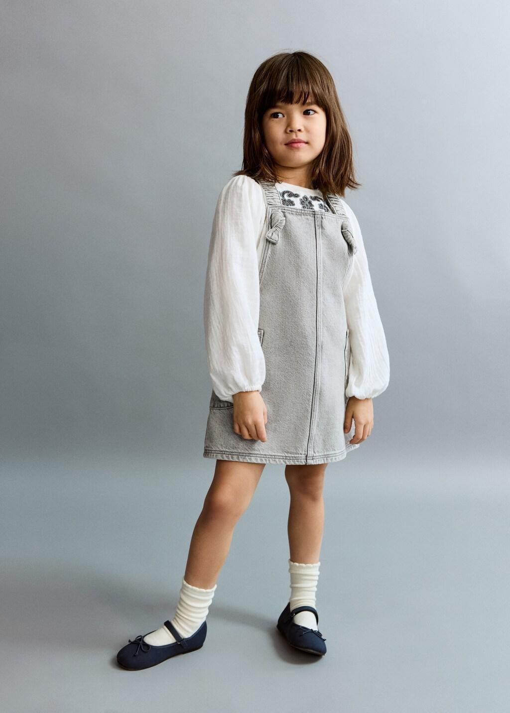 Blue Ballerinas With Strip And Bow Detail, Baby Girl, Medium Blue, medium