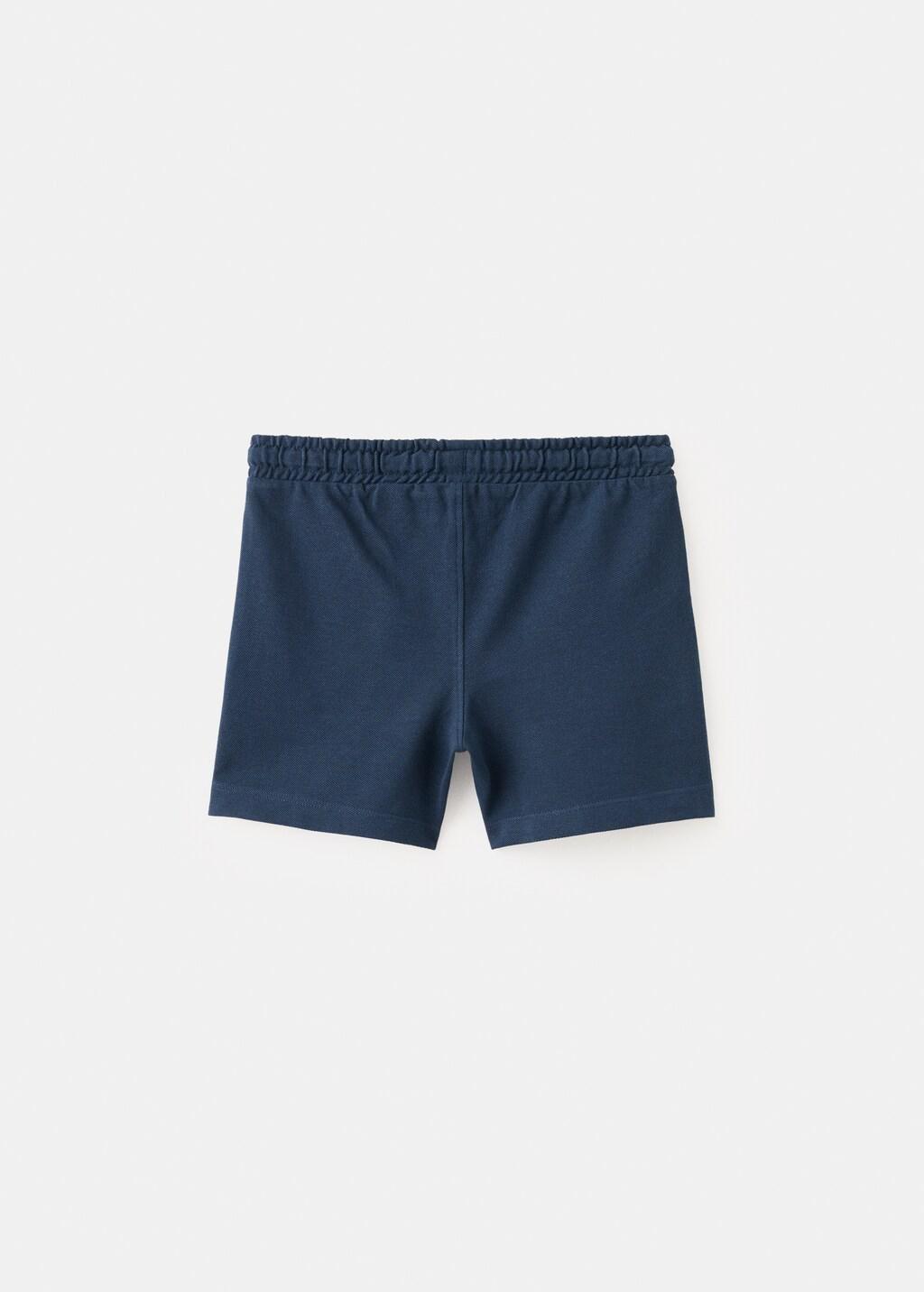 Navy Cotton Shorts With Drawstring, Baby Boys, Navy, large image number 1