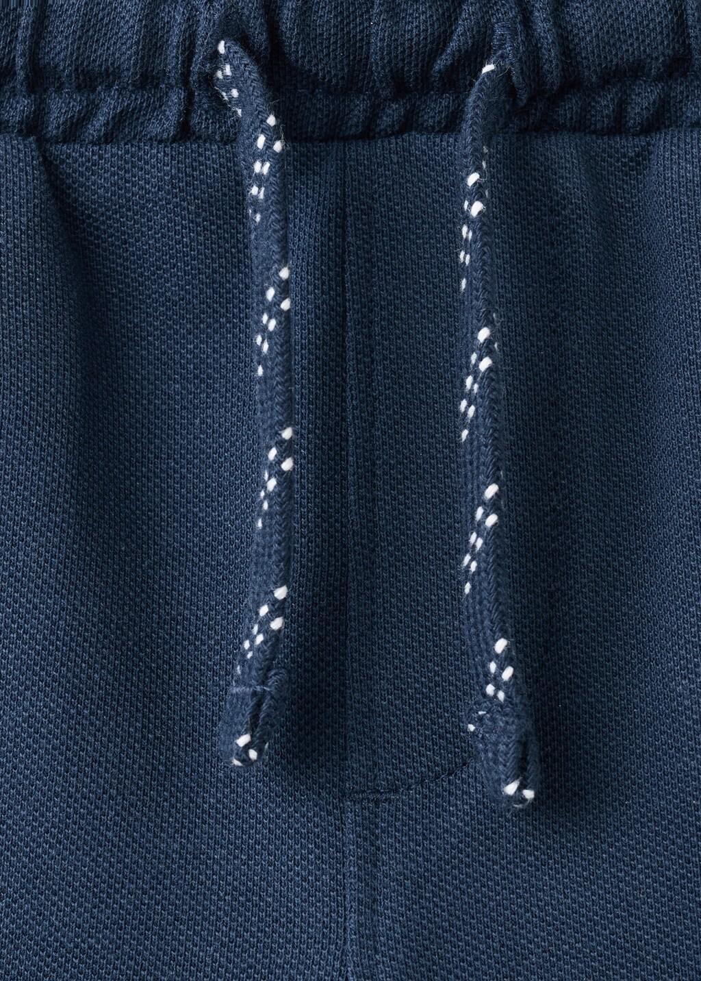 Navy Cotton Shorts With Drawstring, Baby Boys, Navy, large image number 2