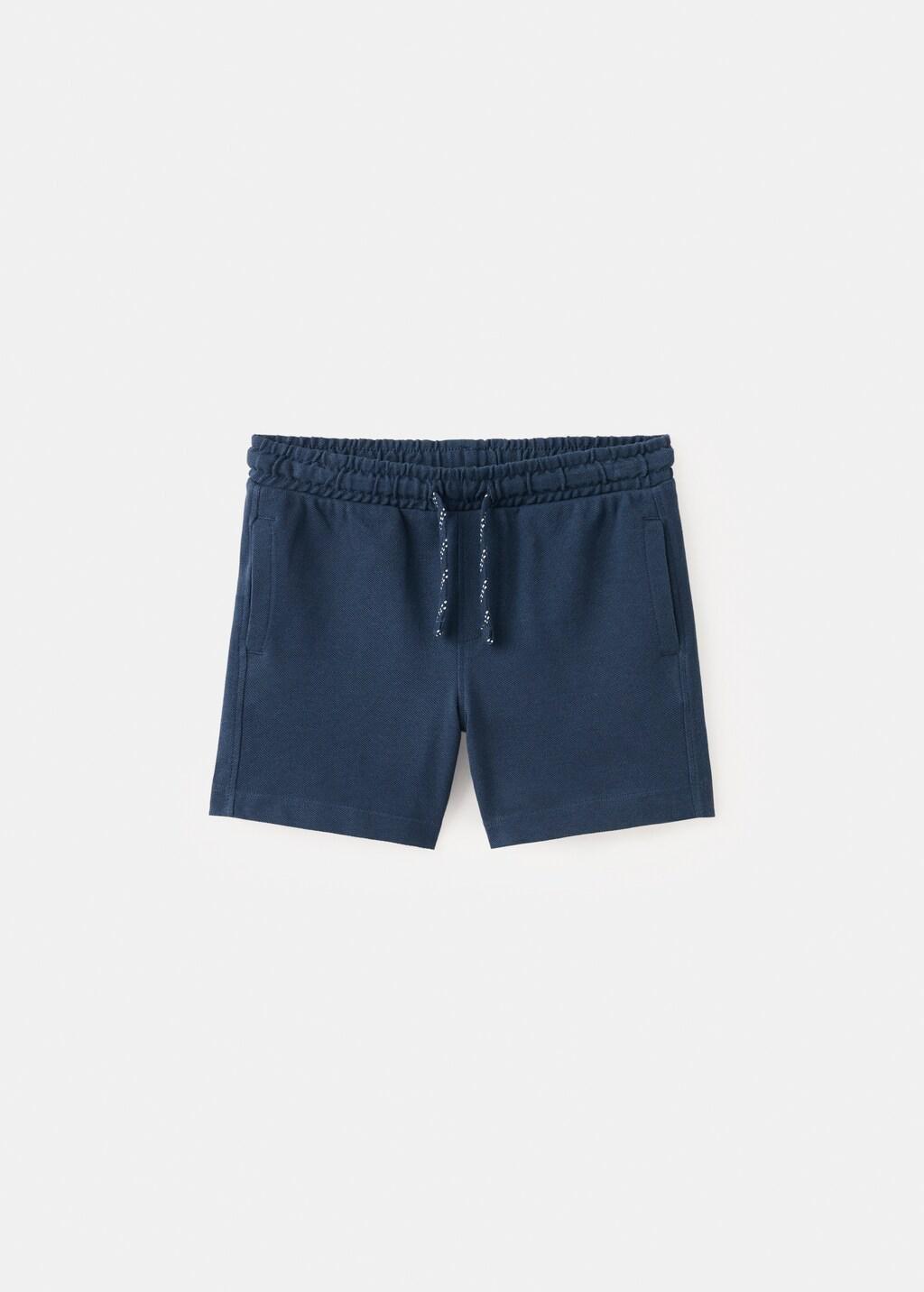 Navy Cotton Shorts With Drawstring, Baby Boys, Navy, large image number 4