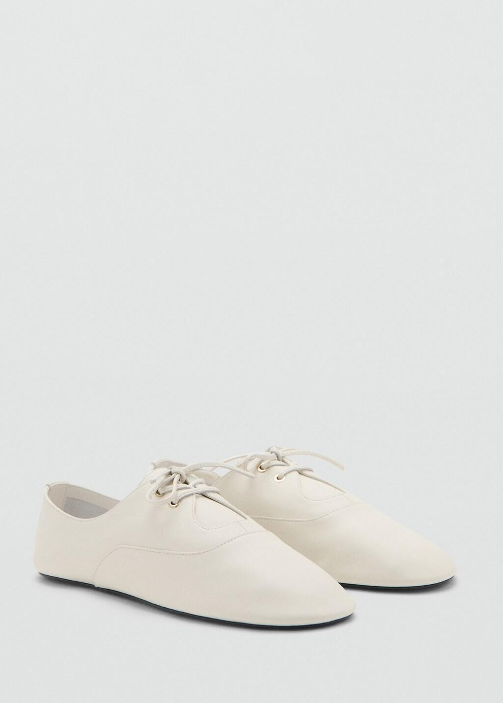 LIGHT BEIGE Lace-up leather shoes, 0201_05, large image number 0