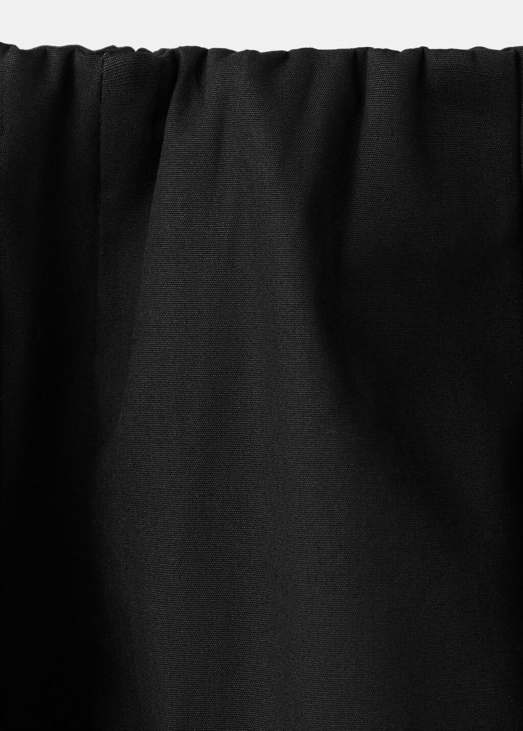 Black Flared Cotton Skirt, Black, medium