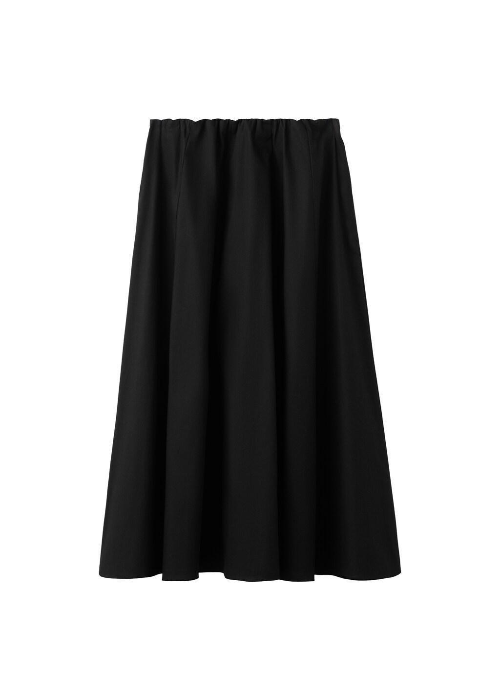 Black Flared Cotton Skirt, Black, large image number 8