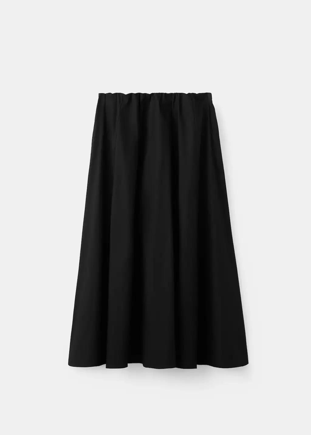 Black Flared Cotton Skirt, Black, large image number 9