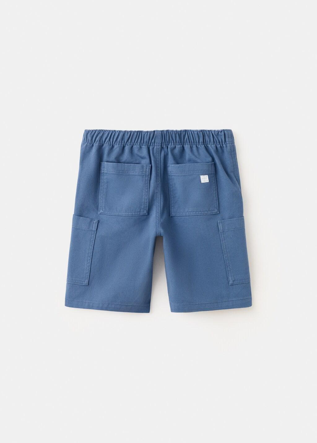 Blue Lt Pastel Cargo Bermuda Shorts, Kids Boy, Light-Pastel Blue, large image number 2