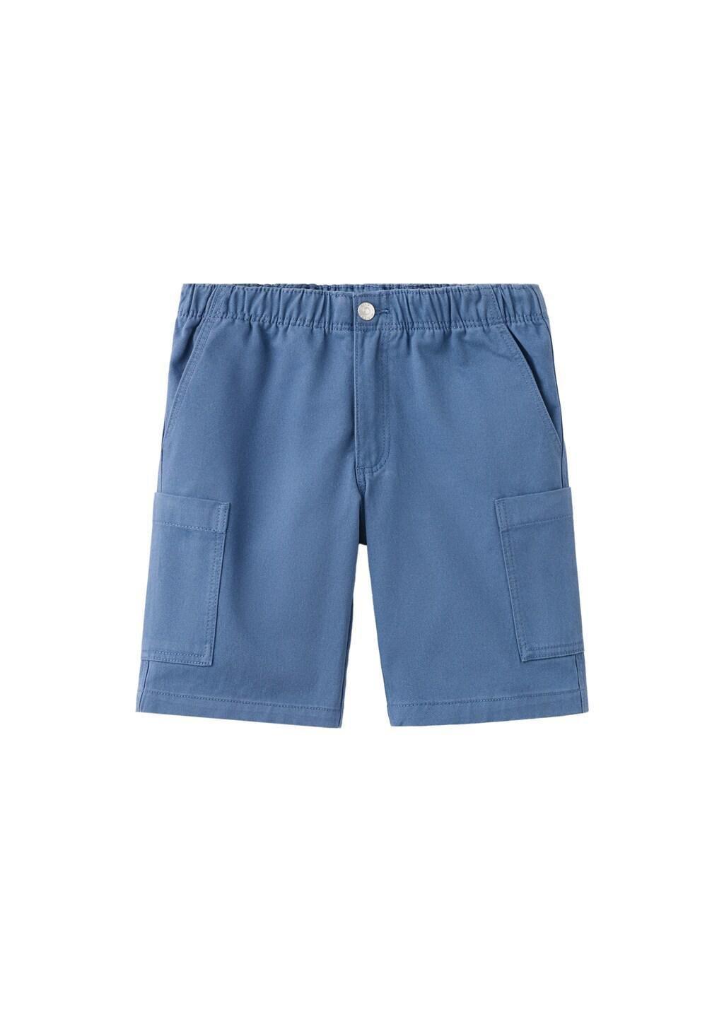 Blue Lt Pastel Cargo Bermuda Shorts, Kids Boy, Light-Pastel Blue, large image number 4