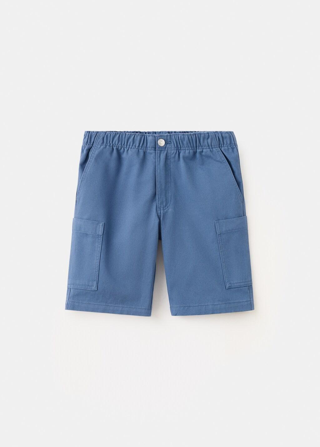 Blue Lt Pastel Cargo Bermuda Shorts, Kids Boy, Light-Pastel Blue, large image number 5