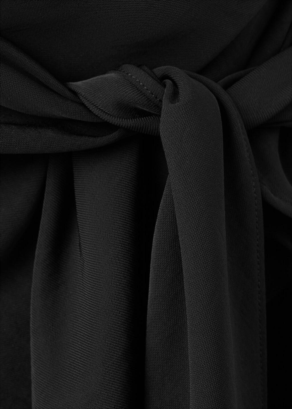 Black Asymmetrical Jumpsuit With Bow, 0201_99, large image number 5
