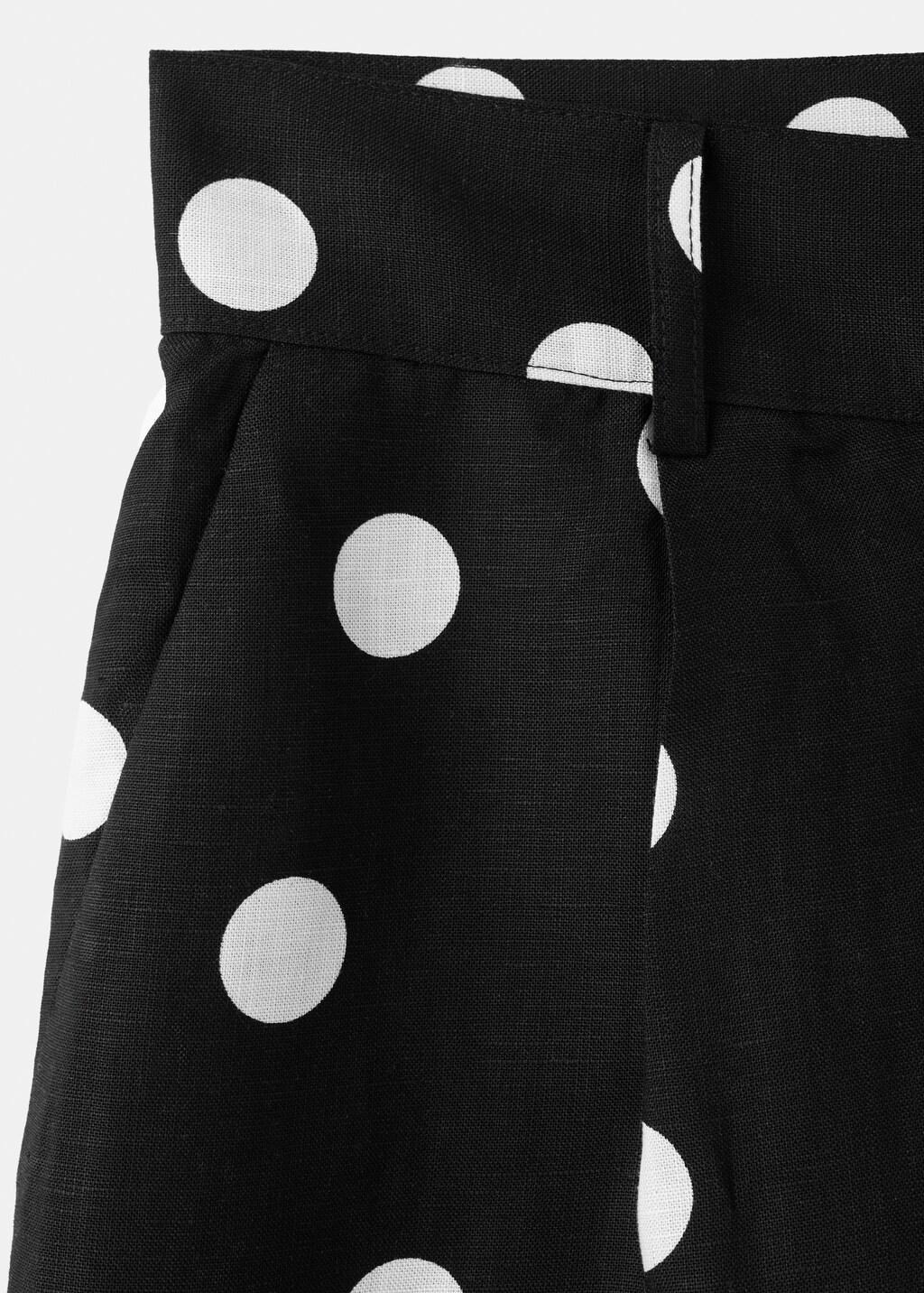 Black Lyocell Polka Dot Shorts, 0201_99, large image number 1