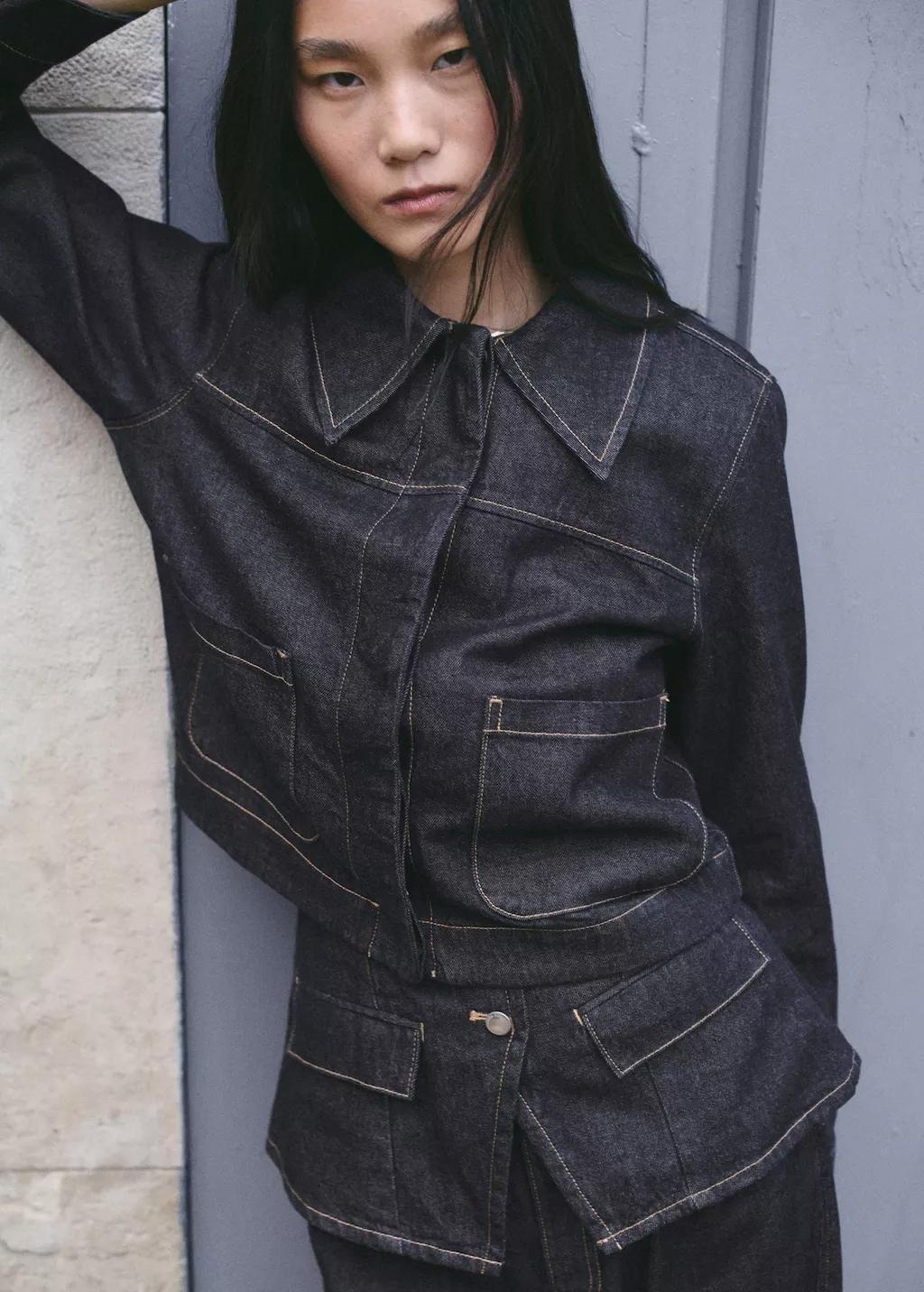 Blue Denim Jacket With Pockets, Open Blue, large image number 3