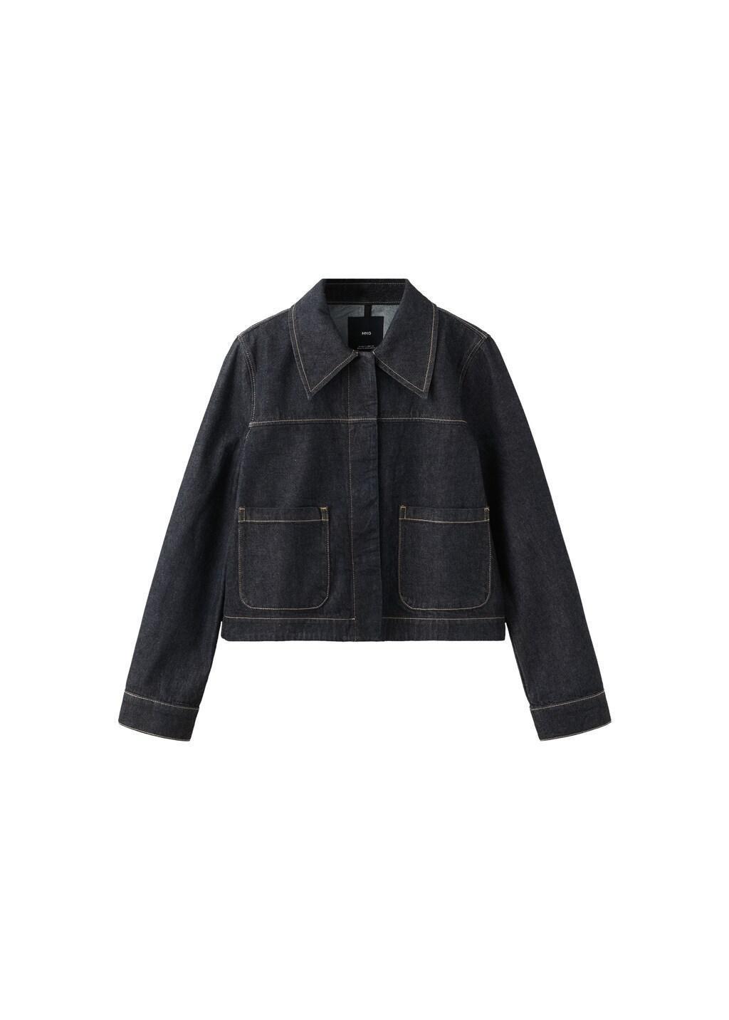 Blue Denim Jacket With Pockets, Open Blue, large image number 5