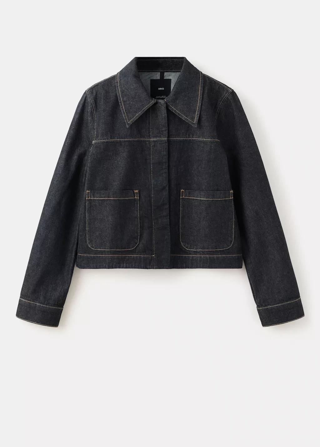 Blue Denim Jacket With Pockets, Open Blue, large image number 6