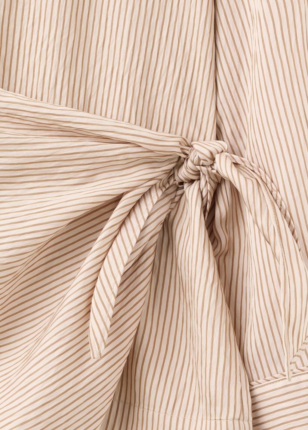 Brown Knot Stripped Blouse, Brown, large image number 1