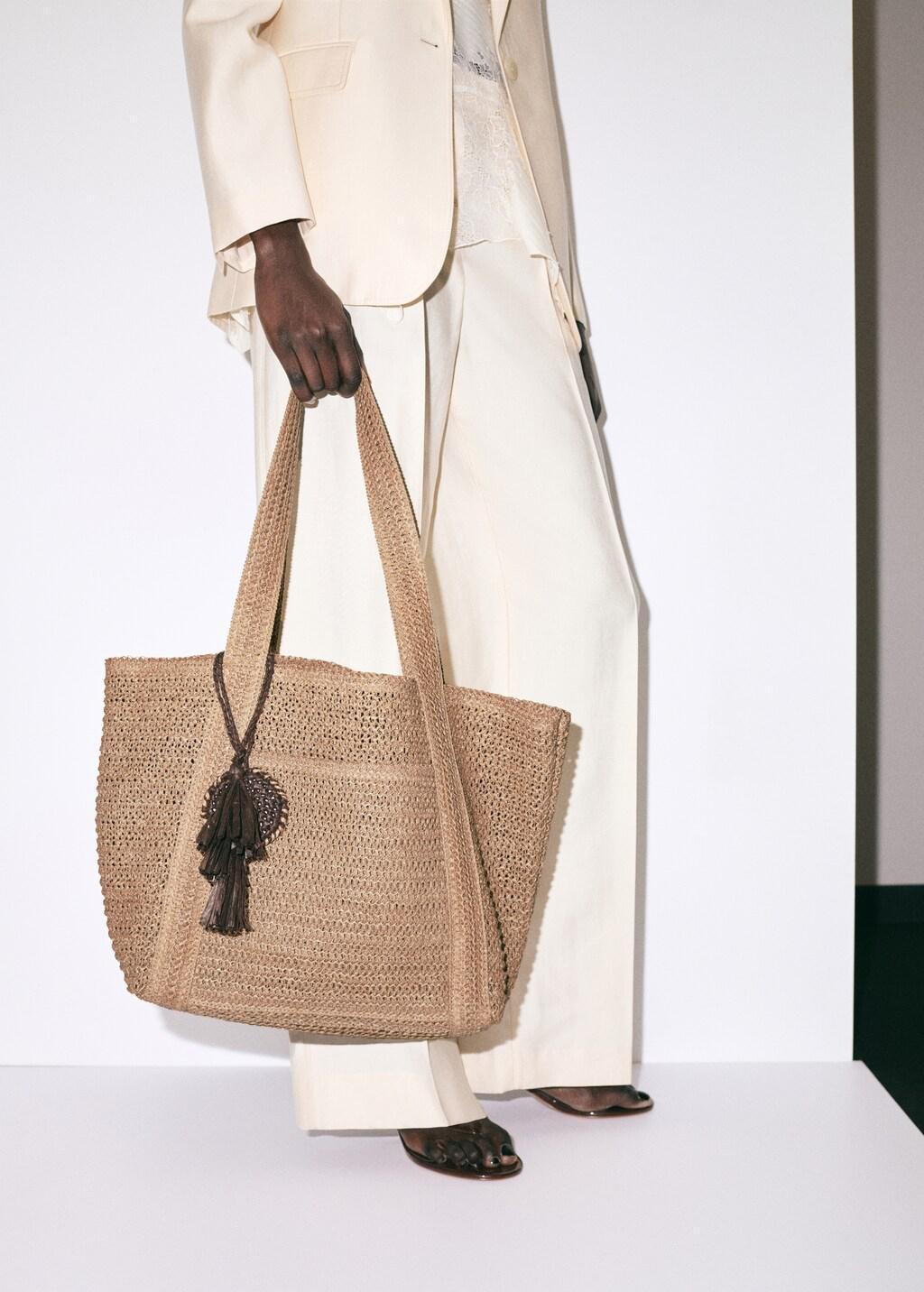 Beige Natural Fibre Tote Bag, 0201_08, large image number 0