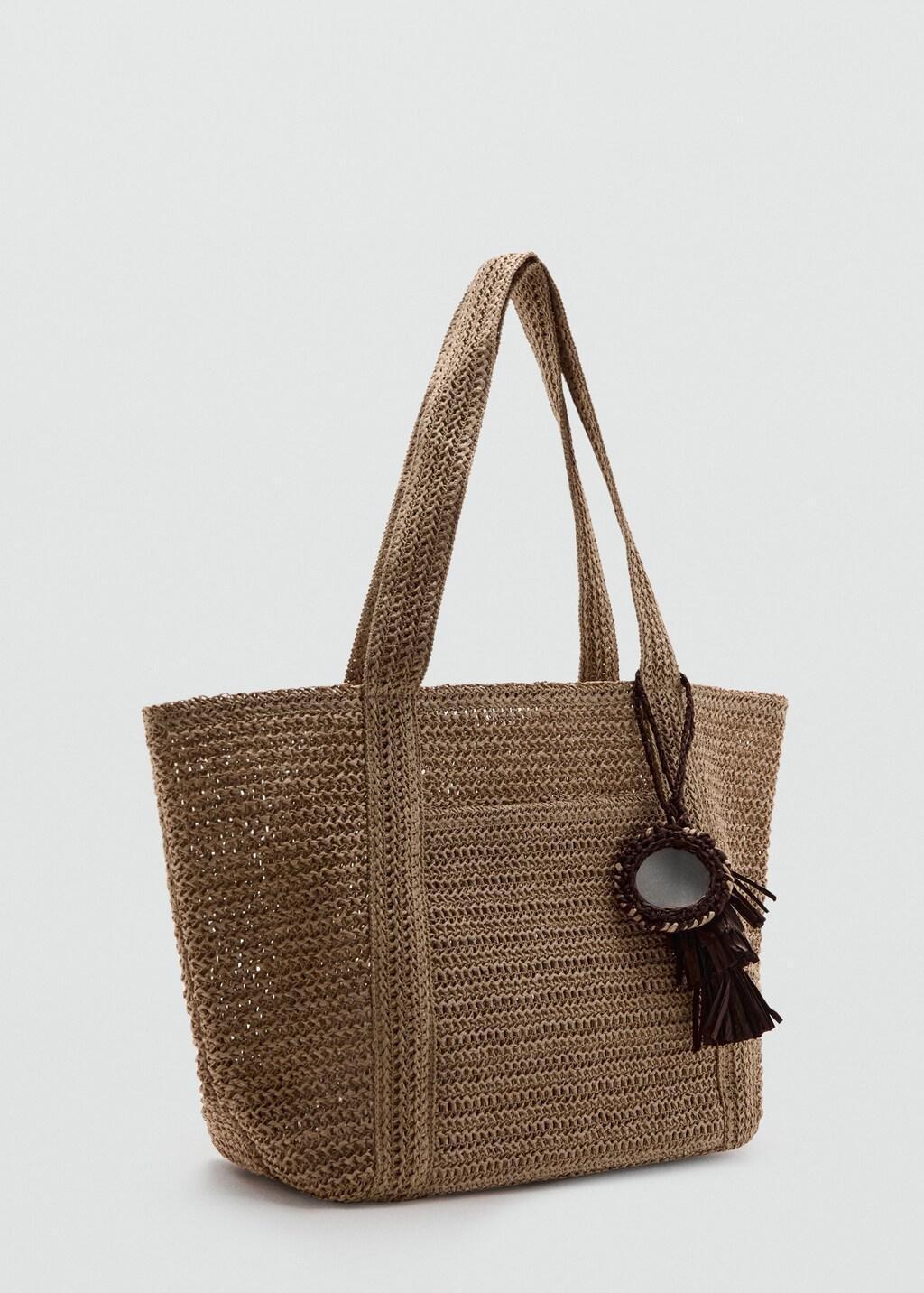 Beige Natural Fibre Tote Bag, 0201_08, large image number 1