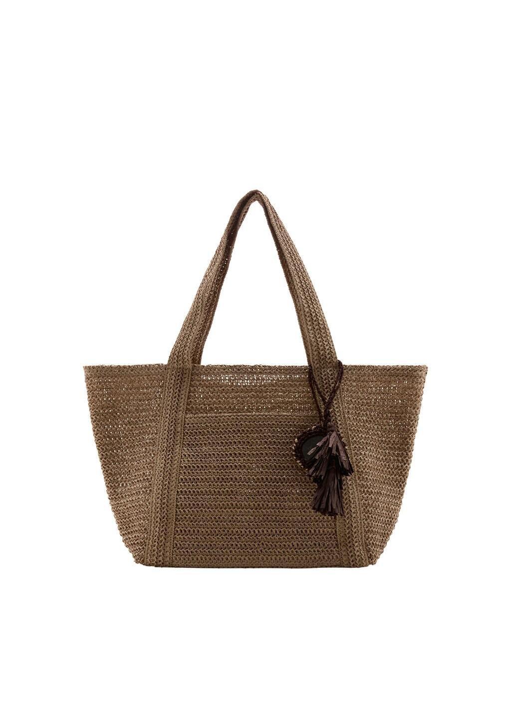 Beige Natural Fibre Tote Bag, 0201_08, large image number 3