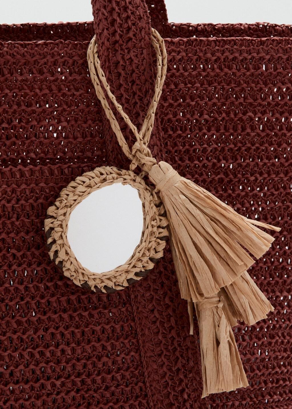 Red Natural Fibre Tote Bag, 0201_78, medium