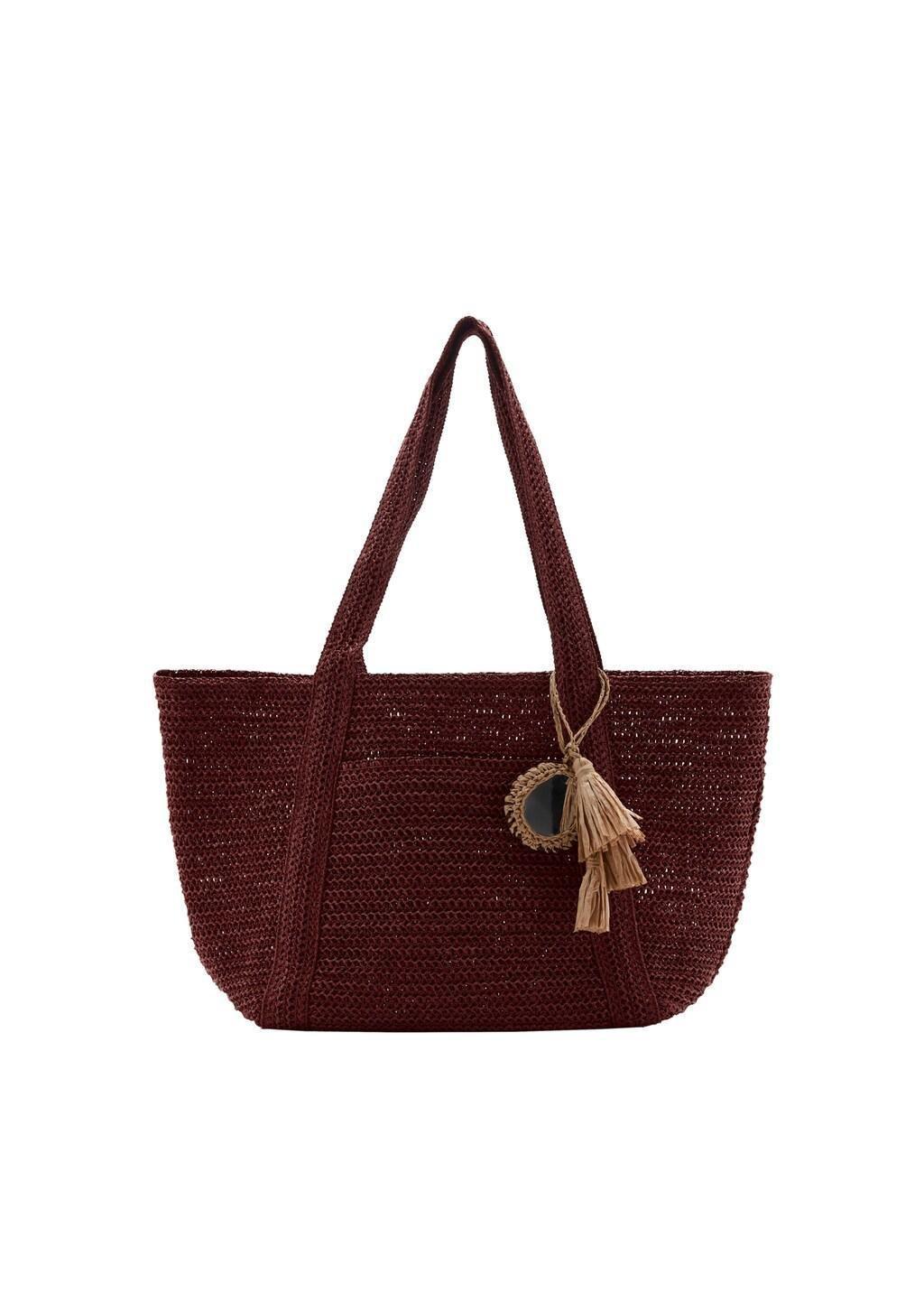 Red Natural Fibre Tote Bag, 0201_78, large image number 2