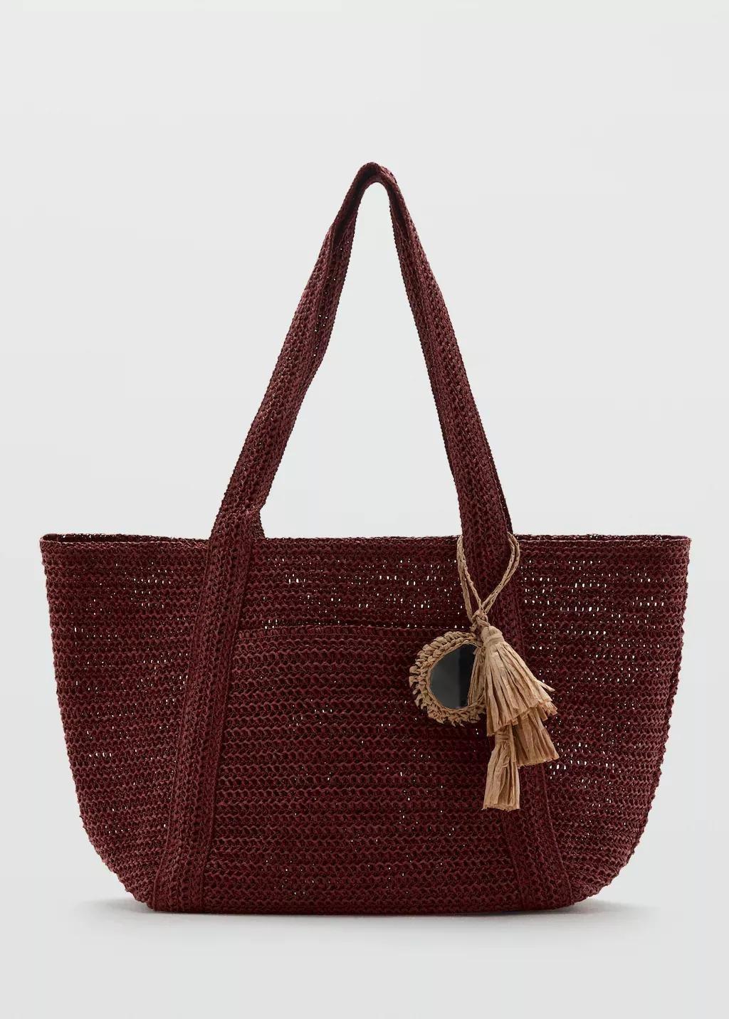 Red Natural Fibre Tote Bag, 0201_78, large image number 3