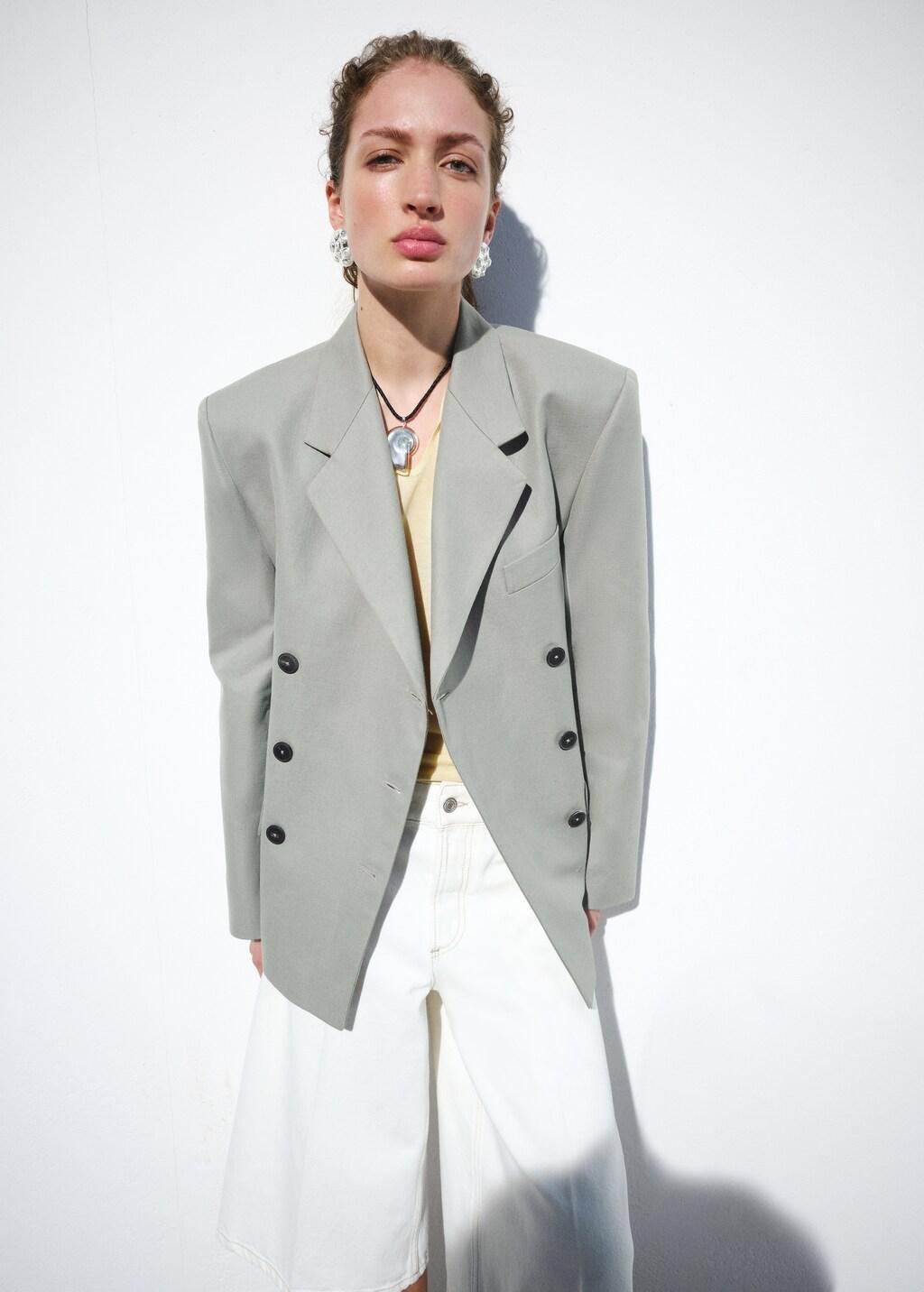 Cream Straight Mid-Rise Denim Bermuda Shorts, Natural White, large image number 3