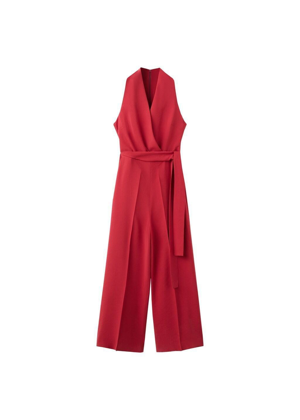 Red Belt Long Jumpsuit, 0201_70, large image number 6
