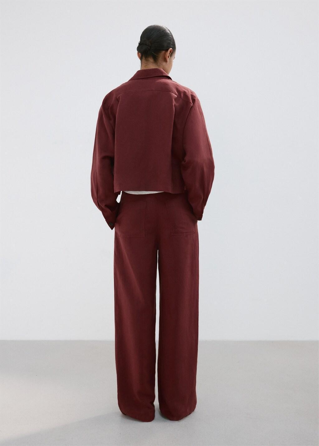 Orange Straight-Fit Lyocell Trousers, 0201_28, large image number 2