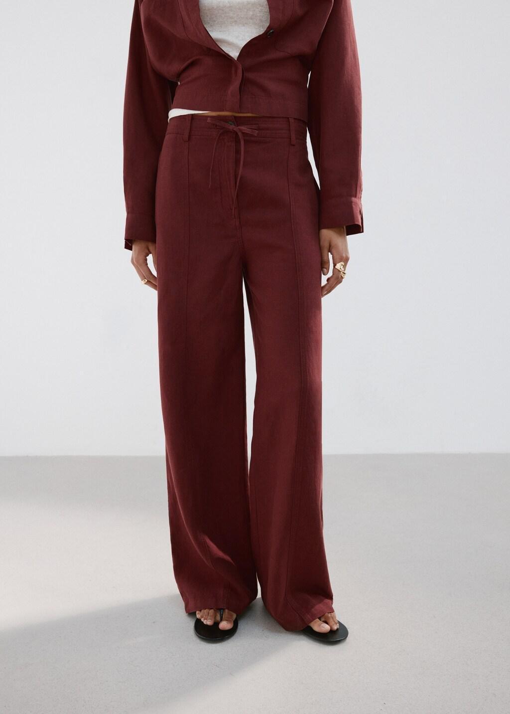 Orange Straight-Fit Lyocell Trousers, 0201_28, large image number 5