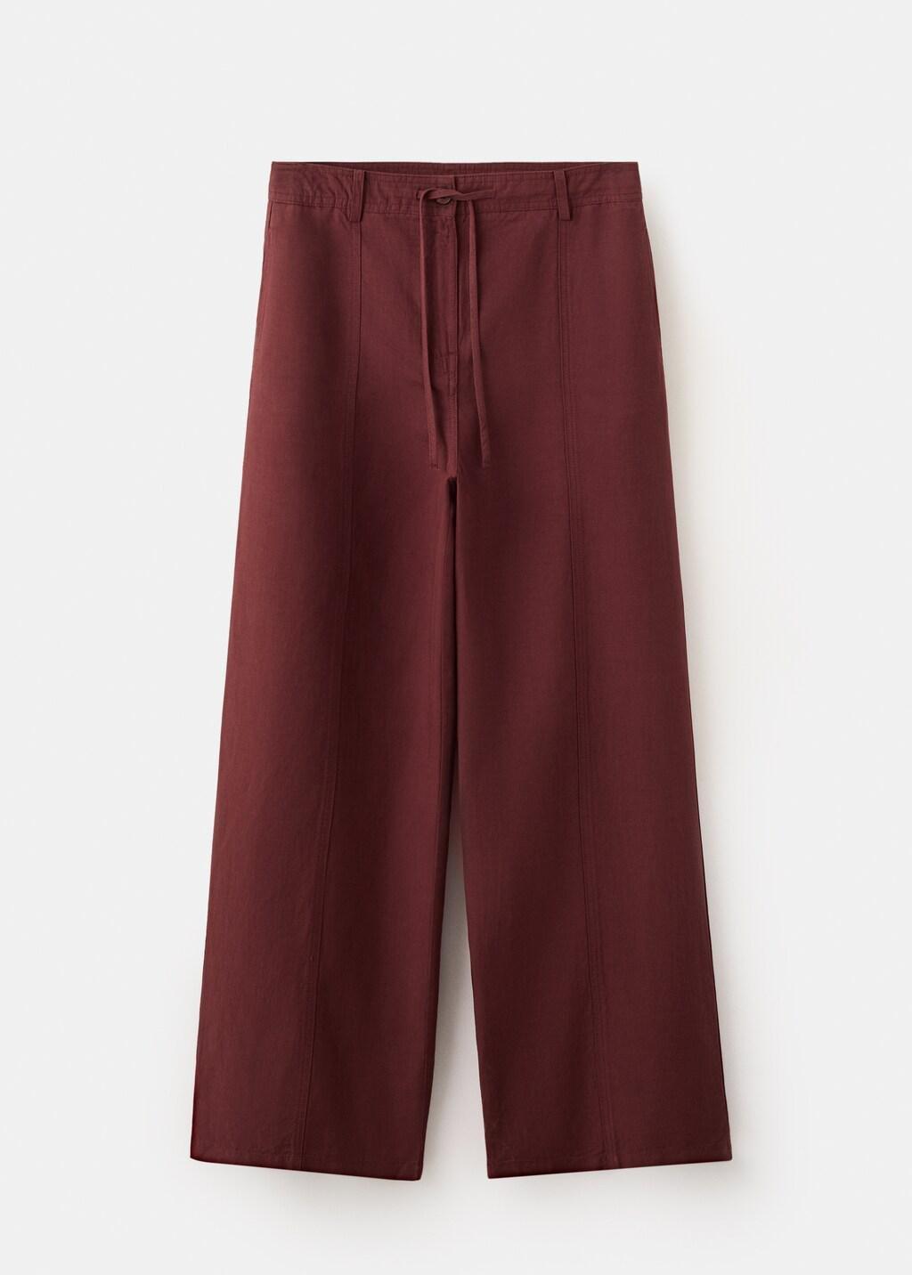 Orange Straight-Fit Lyocell Trousers, 0201_28, large image number 7