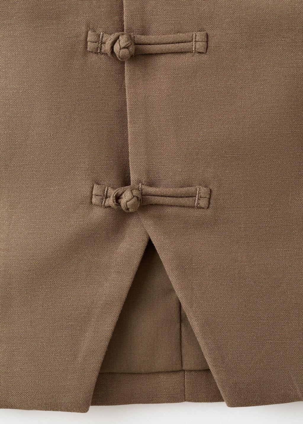 Brown Linen Toggle Waistcoat, 0201_30, large image number 1