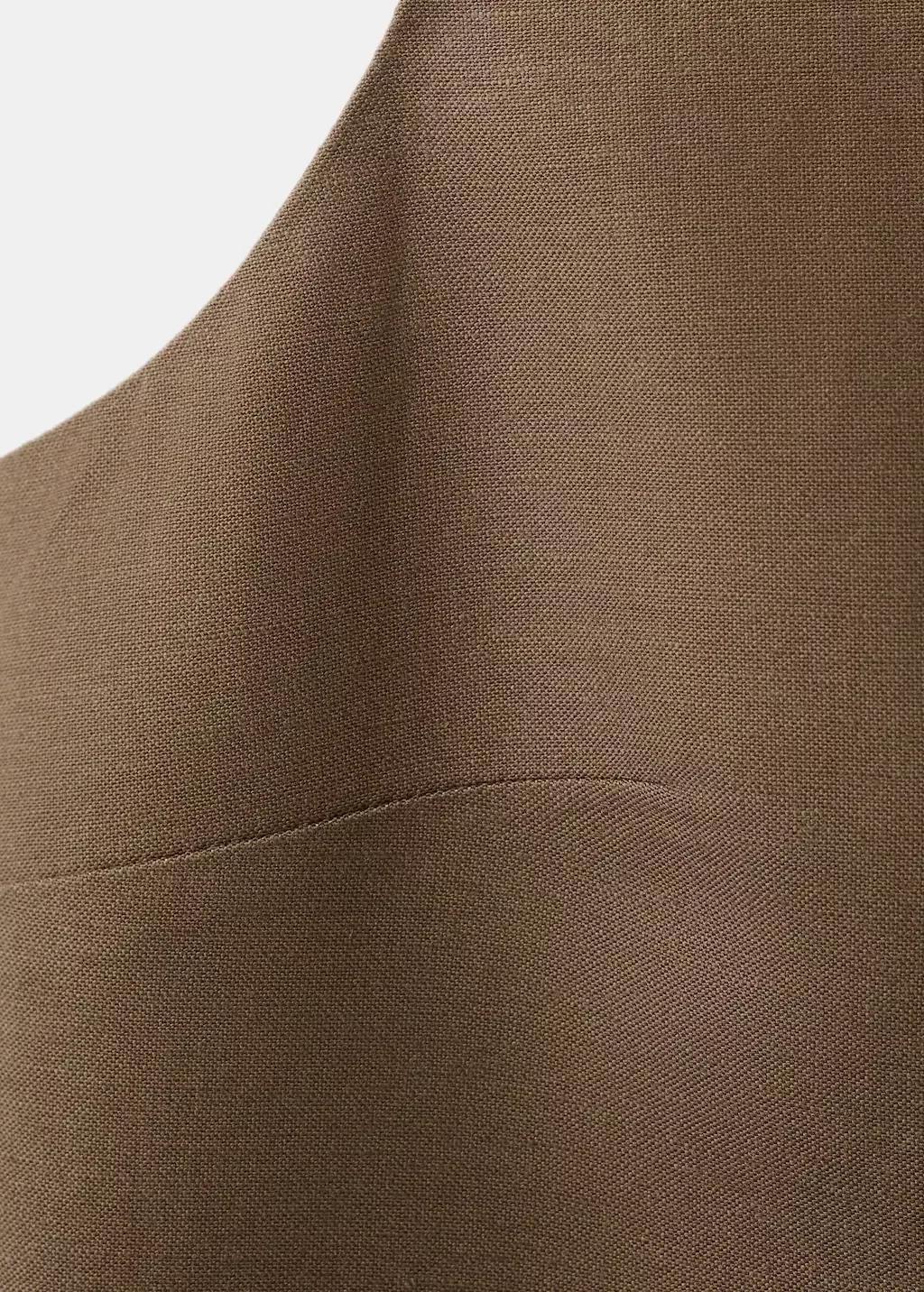 Brown Linen Toggle Waistcoat, 0201_30, large image number 5