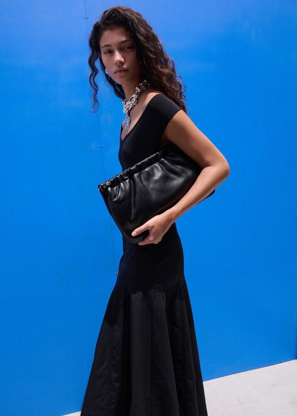 BLACK Leather handbag, 0201_99, large image number 0