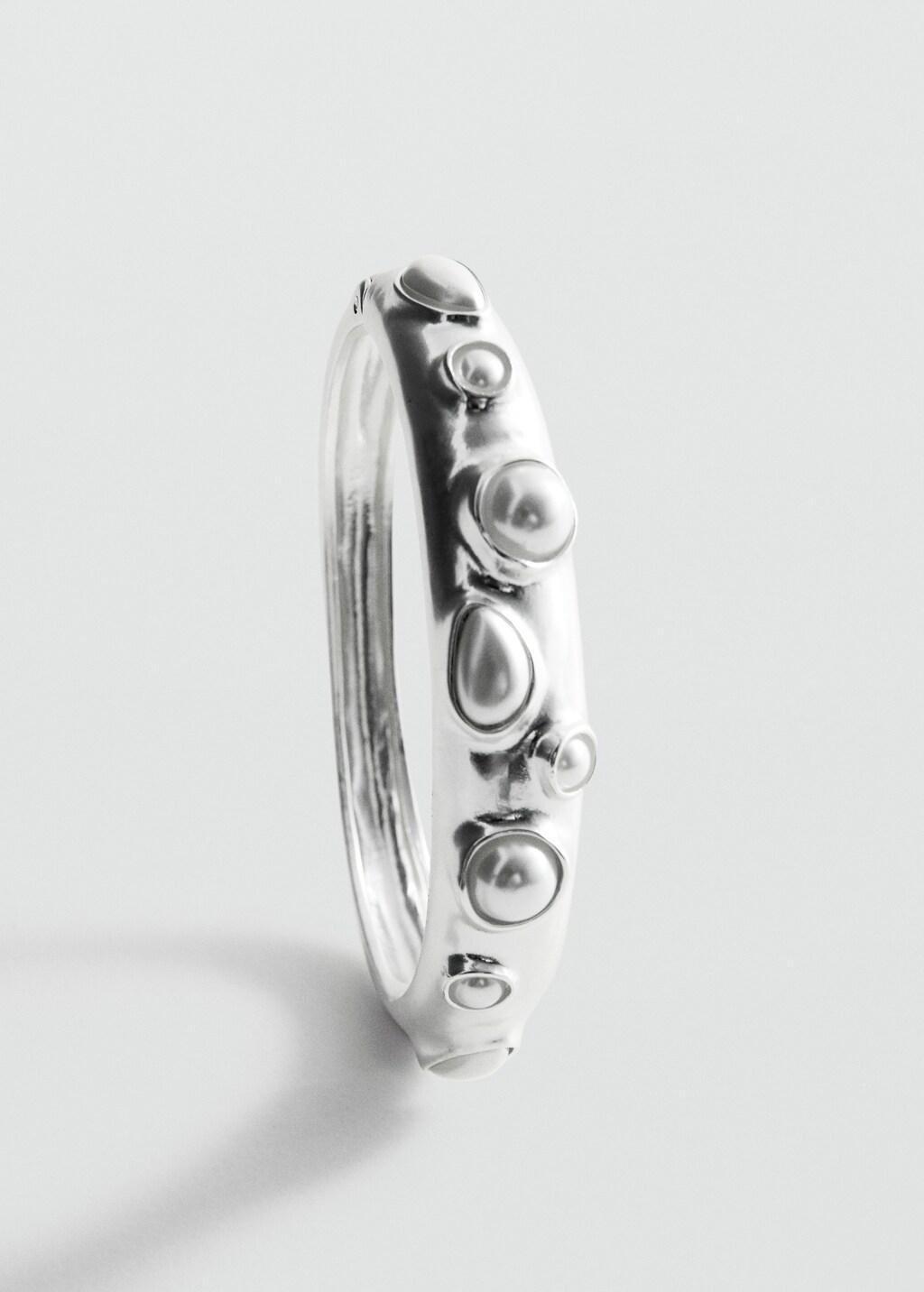 Silver Rigid Bangle With Crystal Appliqu&atilde;&copy;S, Silver, large image number 3