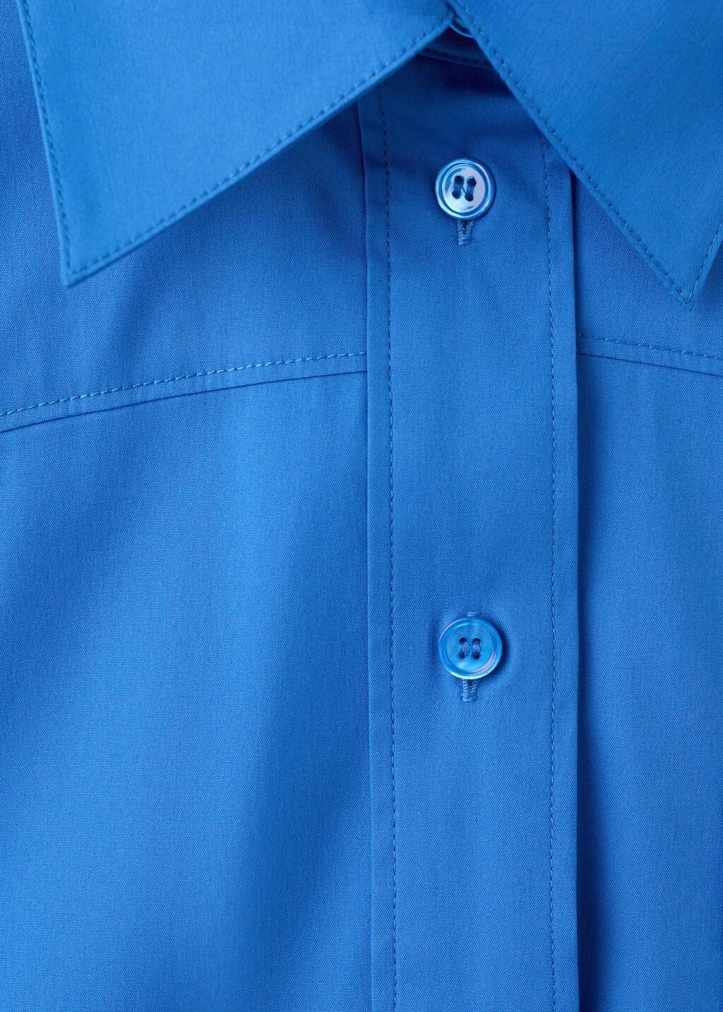 Blue Sleeveless Poplin Shirt, 0201_52, large image number 1