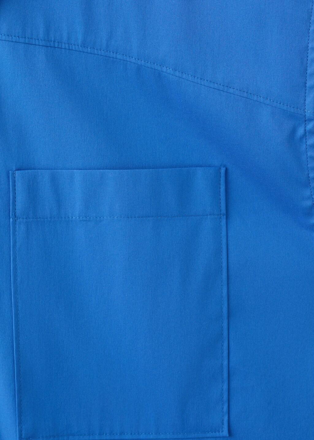 Blue Sleeveless Poplin Shirt, 0201_52, large image number 5