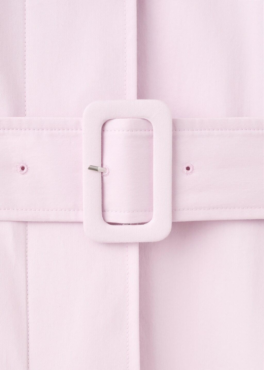 Pink Long Trench Coat With Belt, Pink, large image number 1