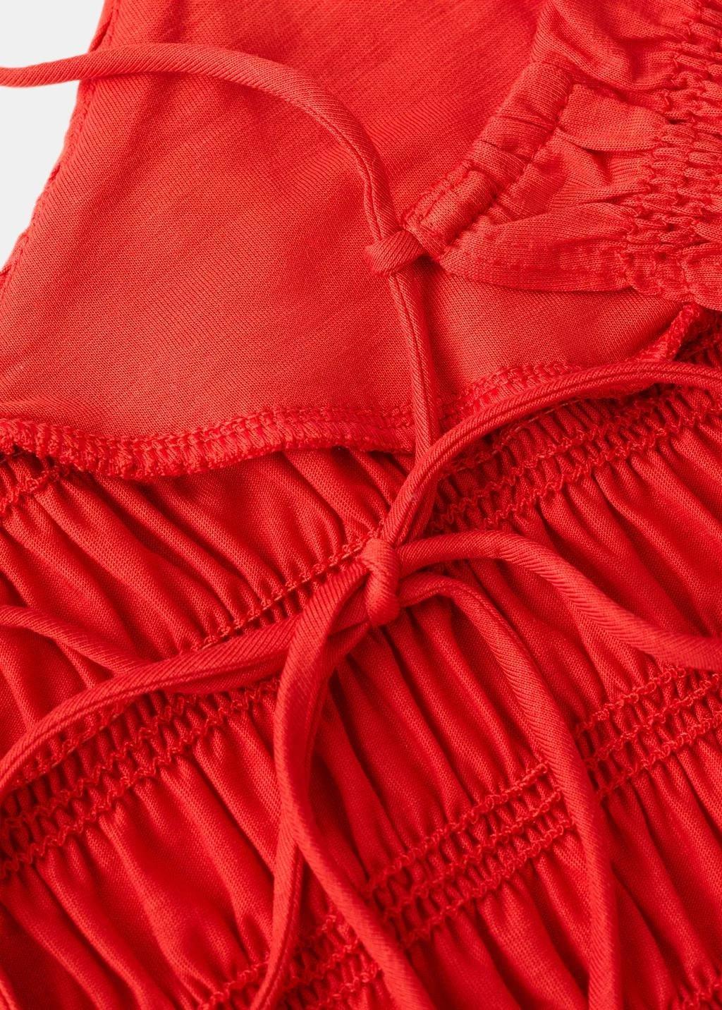 Red Gathered Lyocell Body, Red, large image number 1