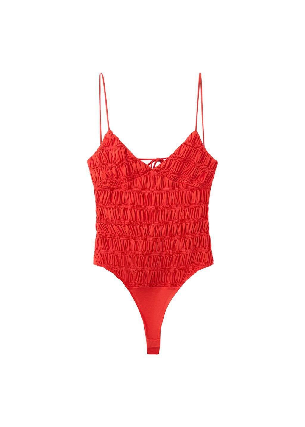 Red Gathered Lyocell Body, Red, large image number 6