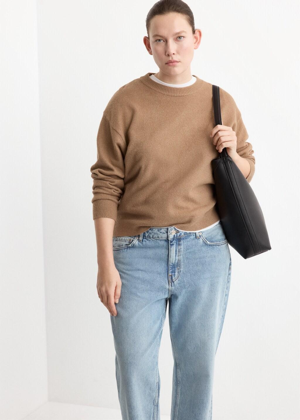 Blue Mid-Rise Straight Jeans, 0201_TM, large image number 6