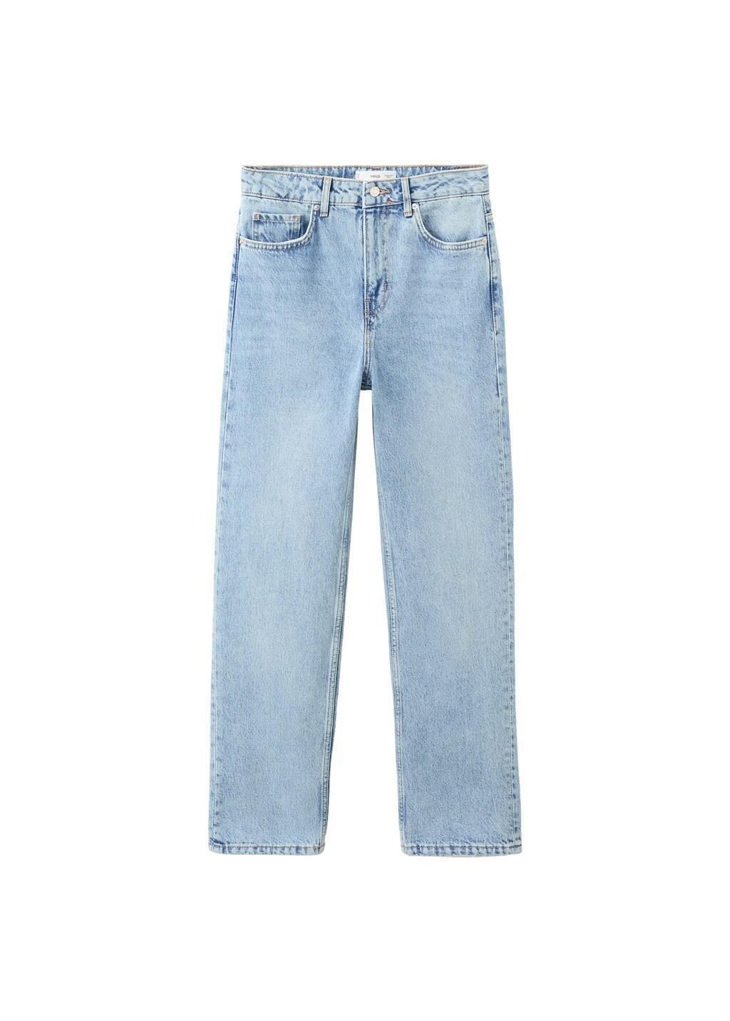 Blue Mid-Rise Straight Jeans, 0201_TM, large image number 7
