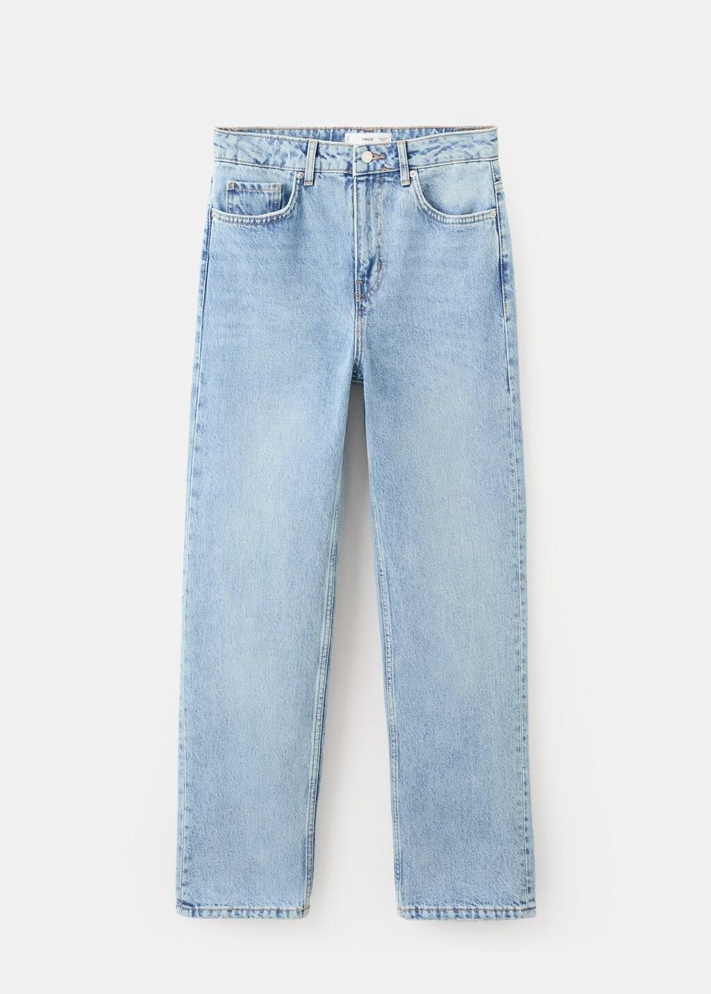 Blue Mid-Rise Straight Jeans, 0201_TM, large image number 8