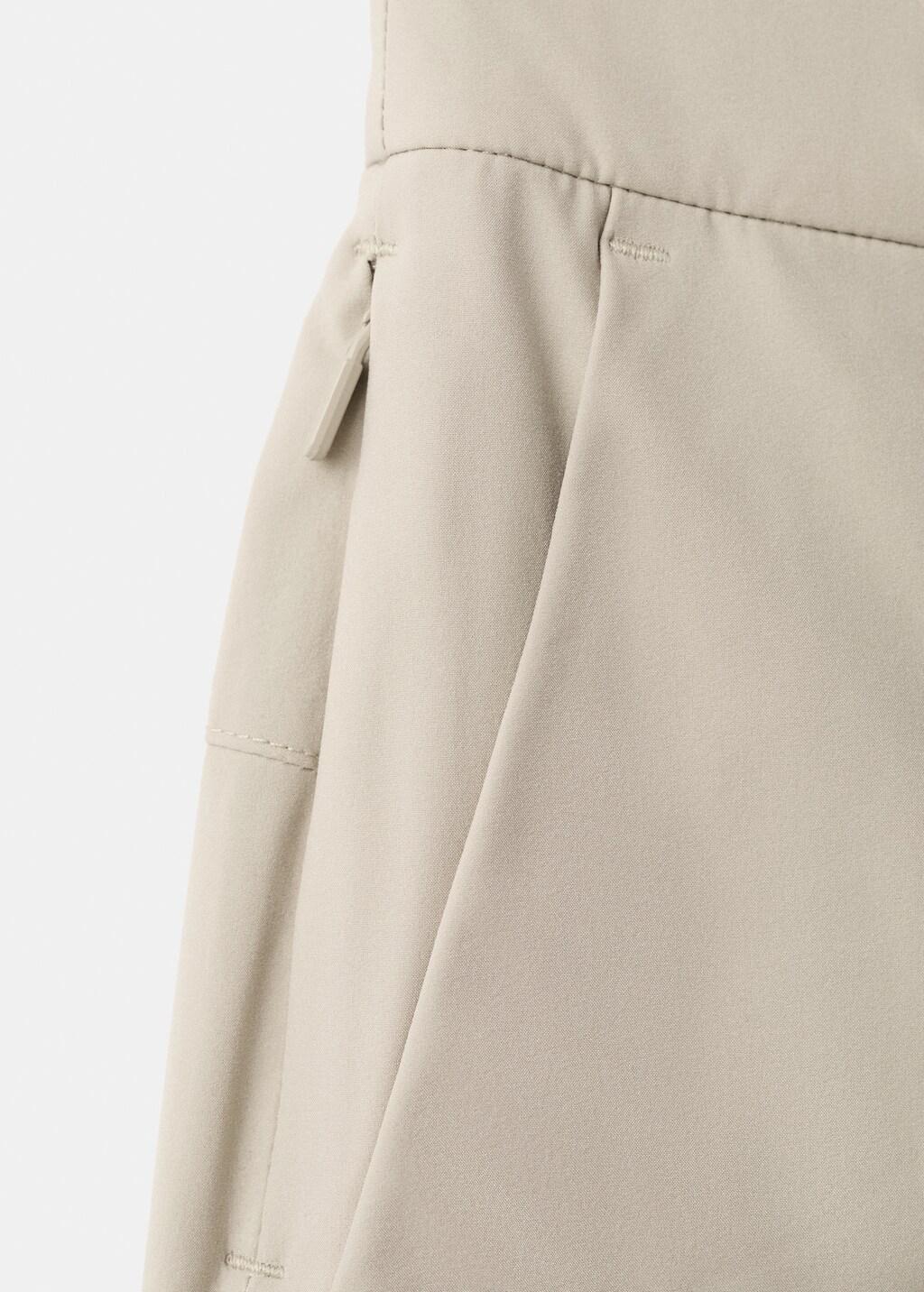 Beige Slim Fit Water-Repellent Trousers, 0201_08, large image number 1