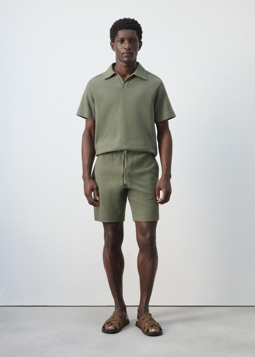 Green Regular-Fit Textured Polo Shirt, Medium Green, large image number 0