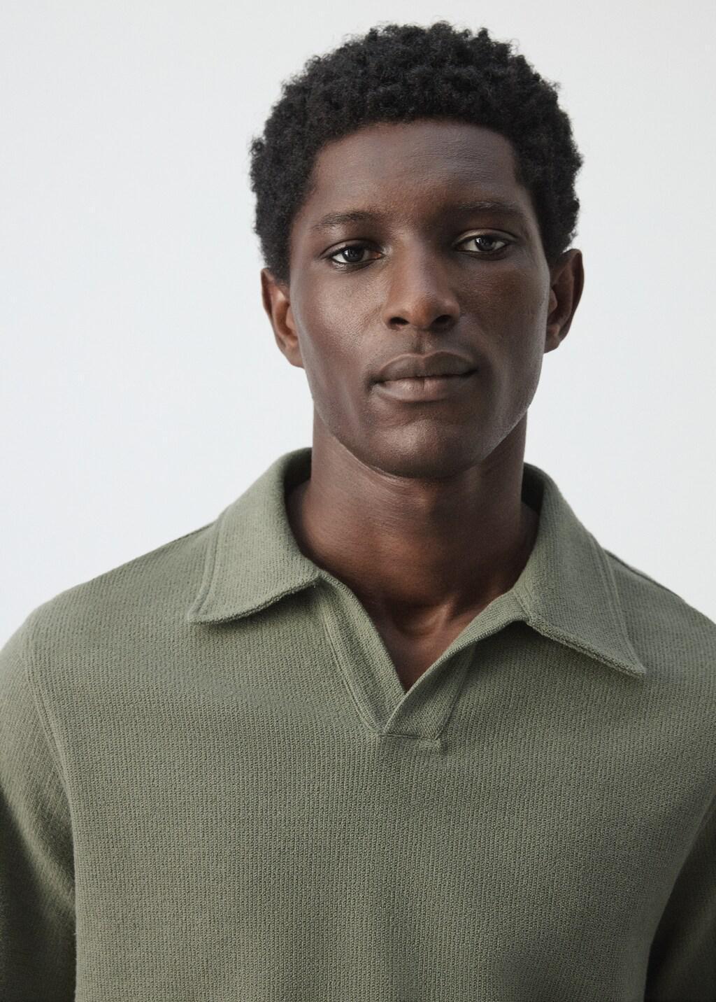 Green Regular-Fit Textured Polo Shirt, Medium Green, large image number 4