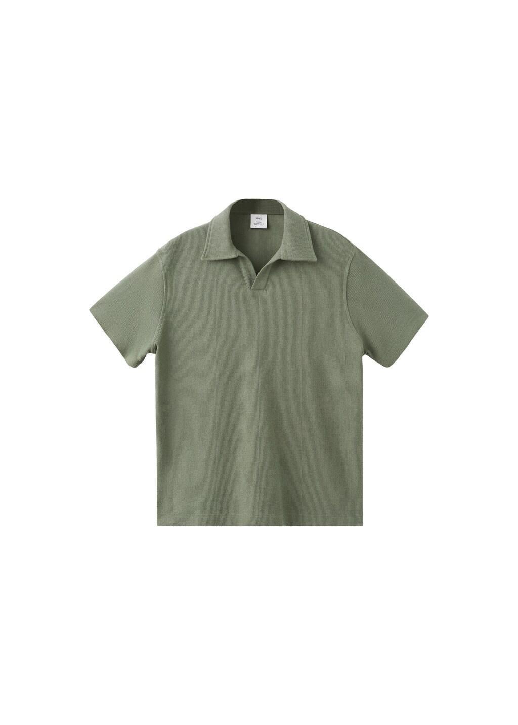 Green Regular-Fit Textured Polo Shirt, Medium Green, large image number 6